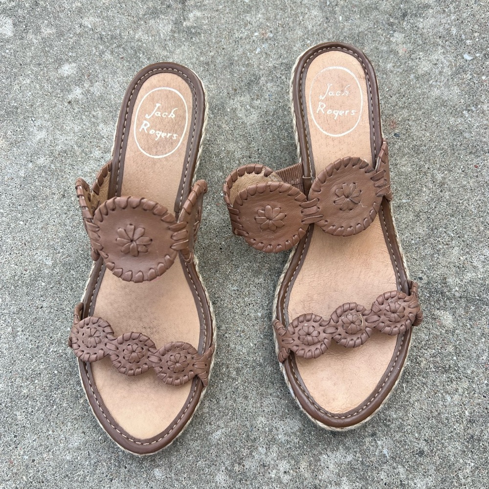 Jack Rogers Shelby Wedge Brown Sandals